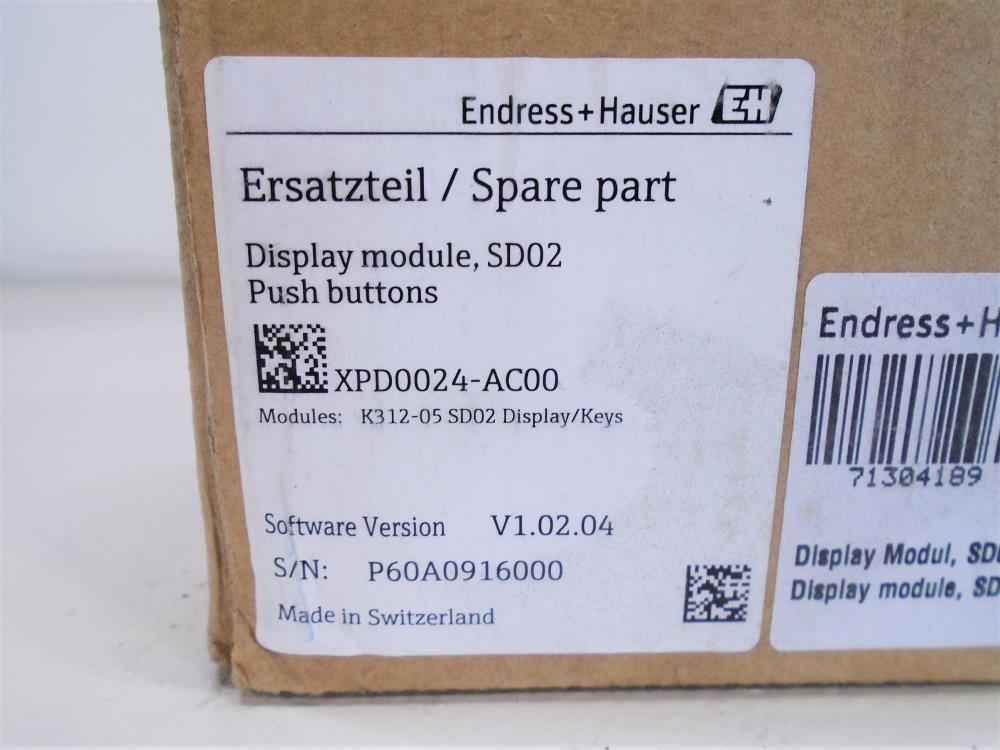Endress Hauser SD02 Display Module, I/O, 2-Wire w/ Push Buttons XPD0024-AC00